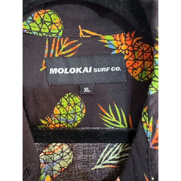 Molokai Surf Co. Men's Aloha Tropical Button Down Shirt Sz XL Pineapple Design - Picture 2 of 4